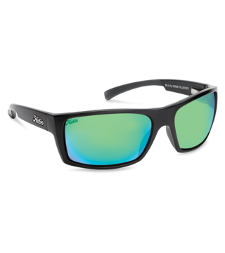 HOBIE SUNGLASS, BAJA, GREEN MIRROR LENS, SATIN BLACK FRAME